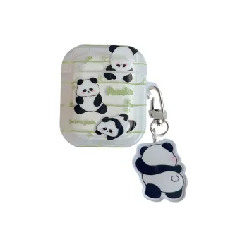 Baohuguang Compatible With AirPods 2/pro/1 TPU Ins Stripes Bamboo Panda Cute Headphone Cases