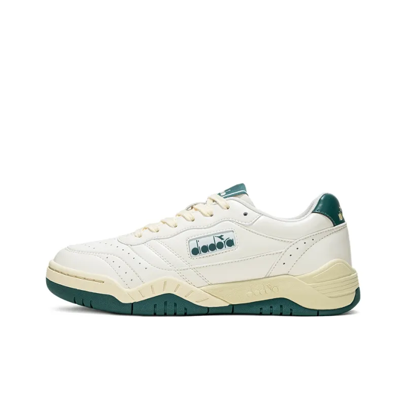 Diadora Wear Resistant Low Top Tennis Shoes Unisex White-0