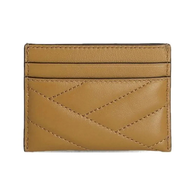 TORY BURCH Kira Sheepskin Card Holder Mini Women's Brown-1