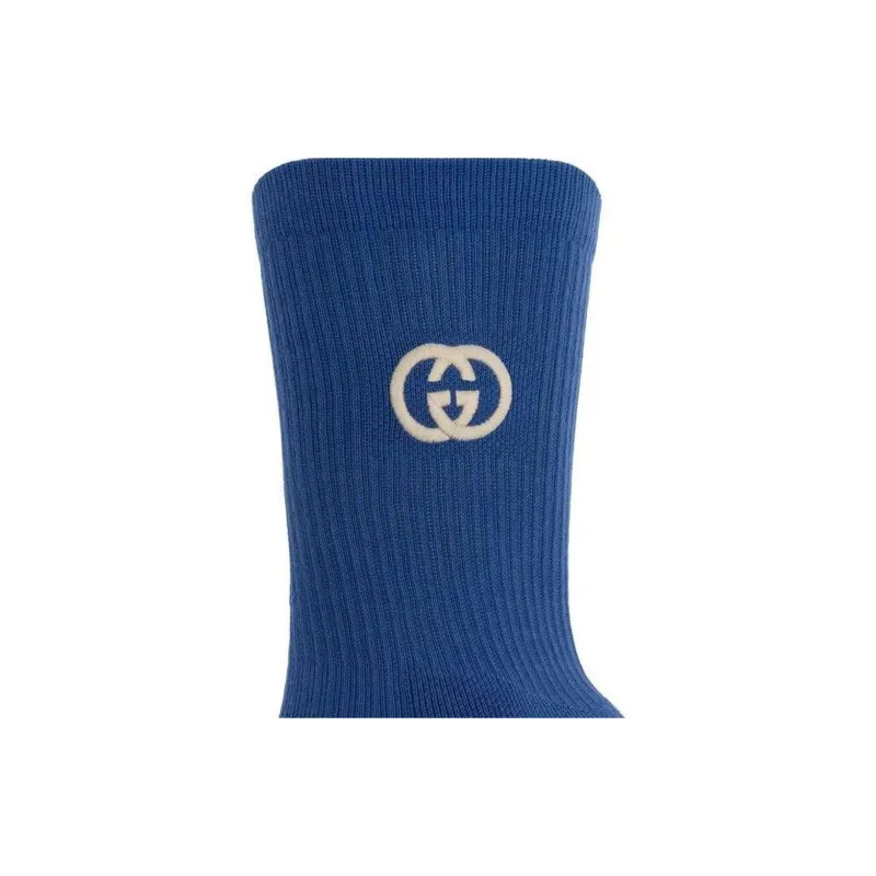 GUCCI SS23 Knee-High Socks Men's 1 Pack Blue-1