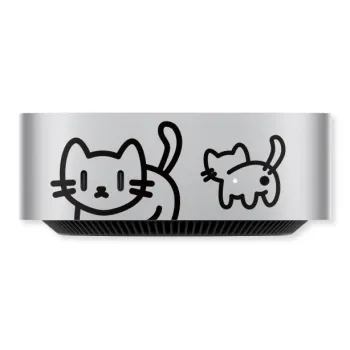 SKinAT Compatibility With Mac Mini M4 Cartoon Cats No Residue Console Protective Film