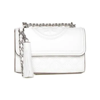 TORY BURCH Fleming Leather Crossbody Bag Shoulder Bag Women's White