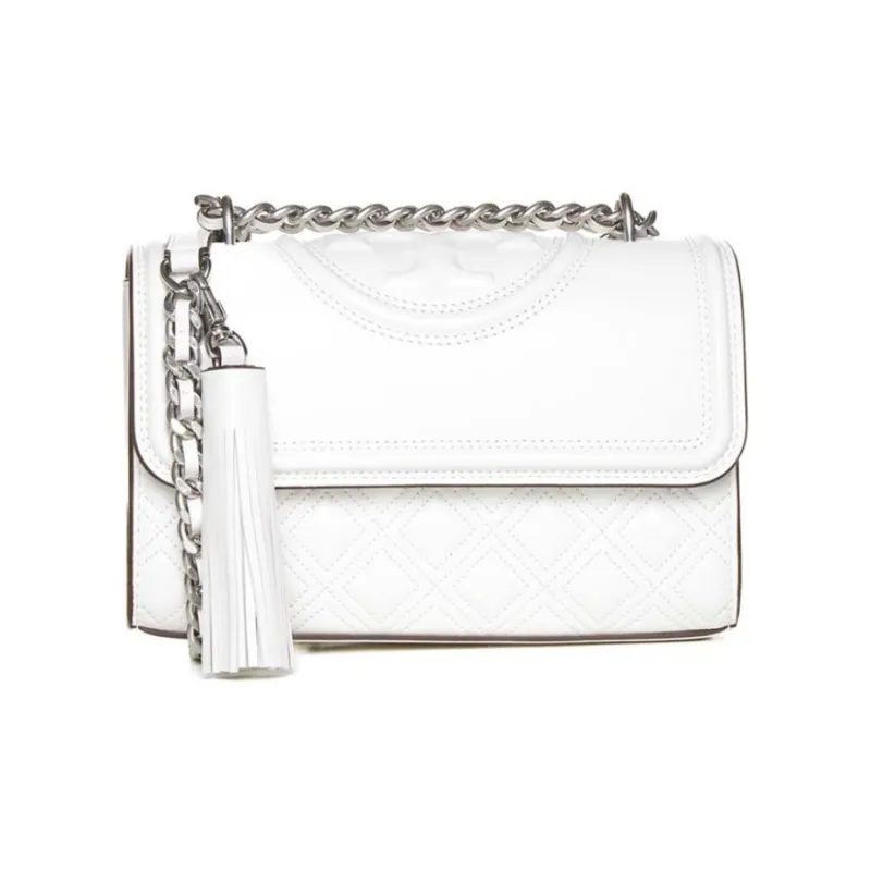 TORY BURCH Fleming Leather Crossbody Bag Shoulder Bag Women's White-0