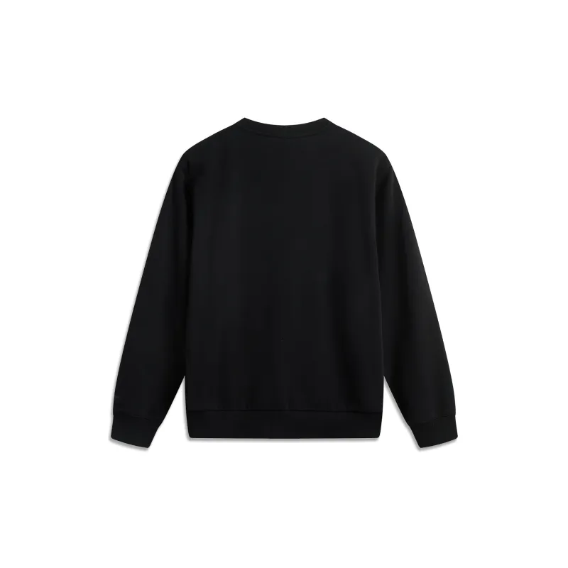 LiNing Sports Life Collection Sweatshirt Unisex Matte Black Black Logo Pattern-1