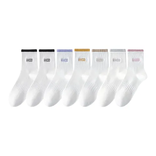 Lan Miao Mid Calf Socks Women's 7 Pack