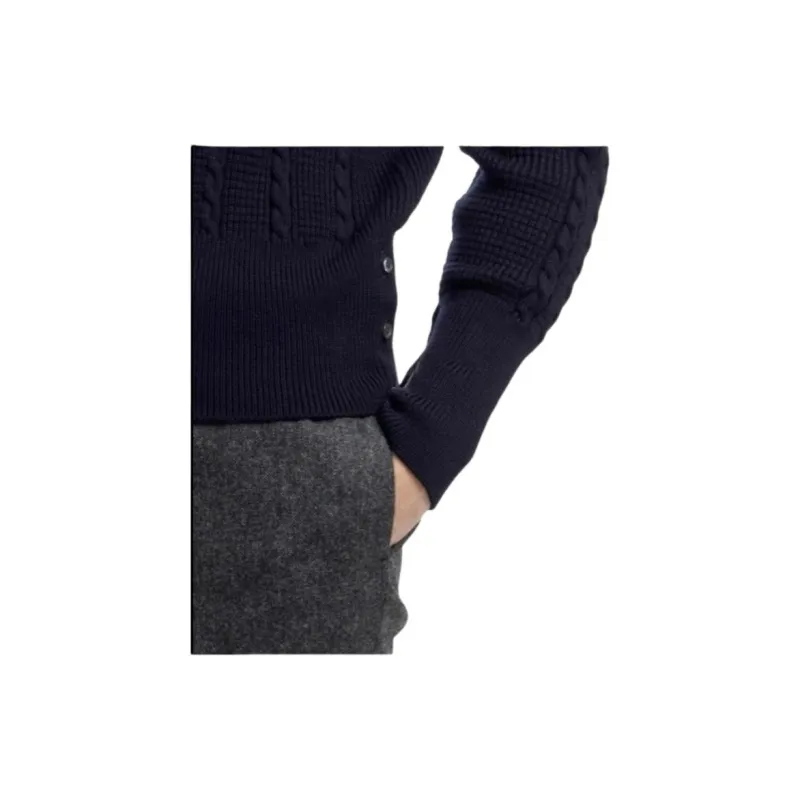 THOM BROWNE RWB Striped Cable Knitted Crewneck Jumper-4
