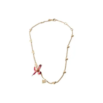 PRADA Enamel Metal Necklaces Women's Gold
