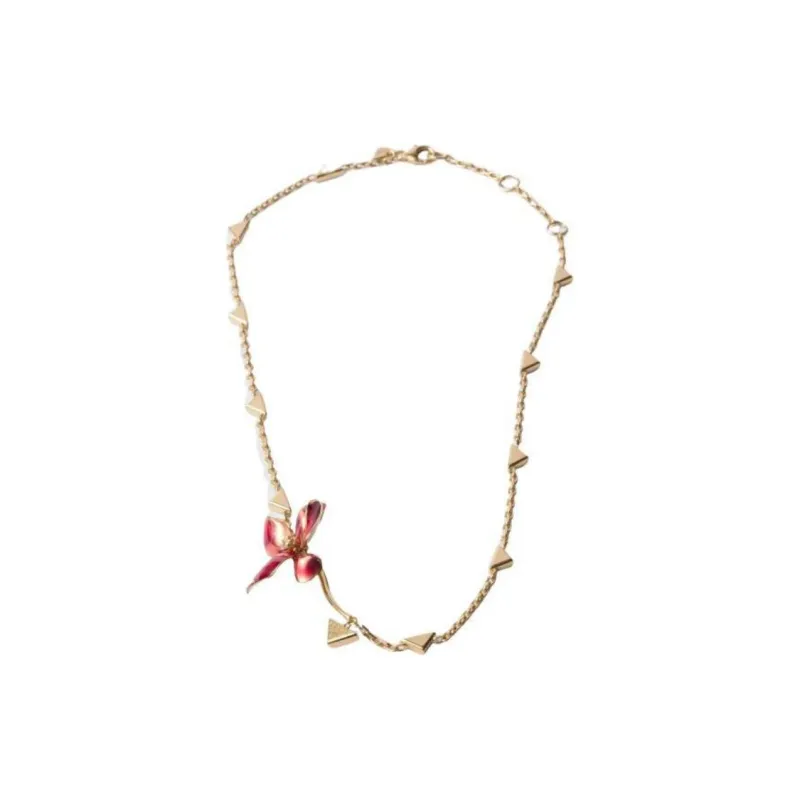 PRADA Enamel Metal Necklaces Women's Gold-0