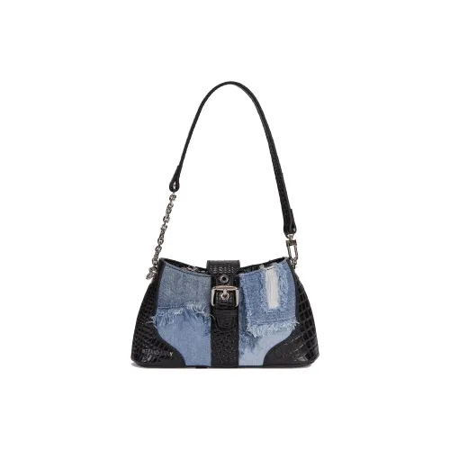 BREAKDANNY Denim Handbag Shoulder Bag Regular Women's Black/Denim Blue
