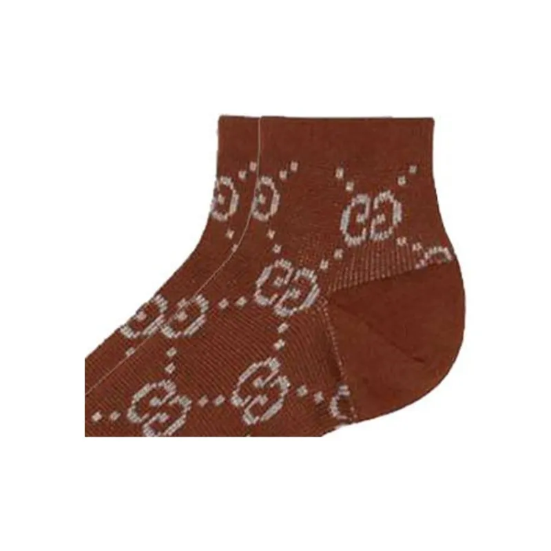 GUCCI Ankle Socks Women's 1 Pack Brown-4