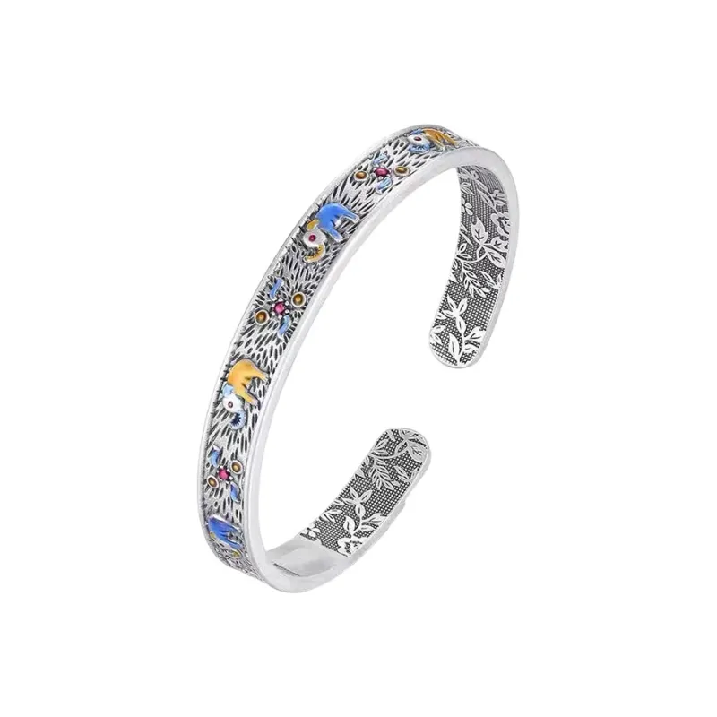 Ascending 999 Fine Silver Bangles Women's-0