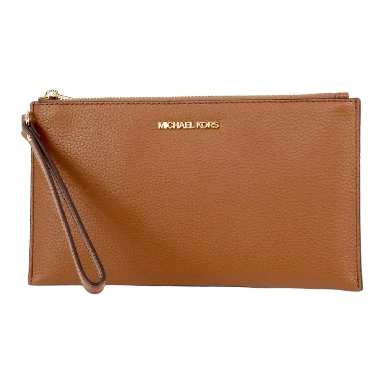 MICHAEL KORS Leather Clutch Women's Brown-0