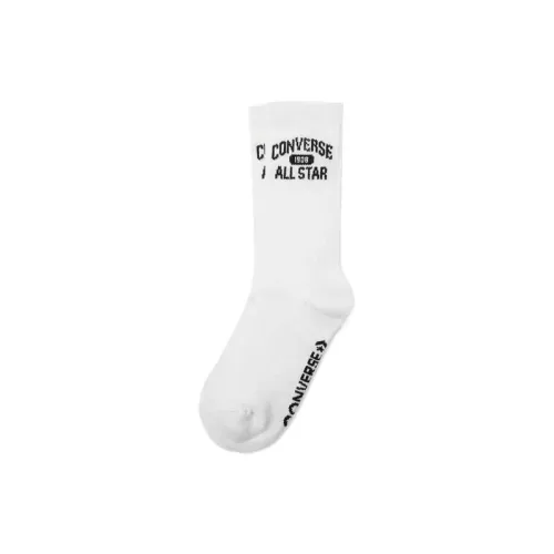 Converse Mid Calf Socks Unisex 1 Pack White