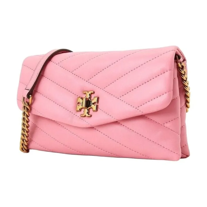TORY BURCH Kira Natural Leather Chain Bag, Crossbody Bag, Shoulder Bag Mini Women's Pink-2