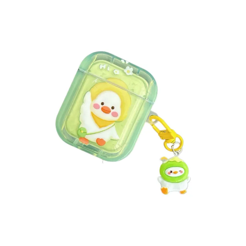 Baohuguang Compatible With AirPods 2/pro/1 TPU Ins Cute Milk Milk Duck Fully Enclosed Headphone Cases-4