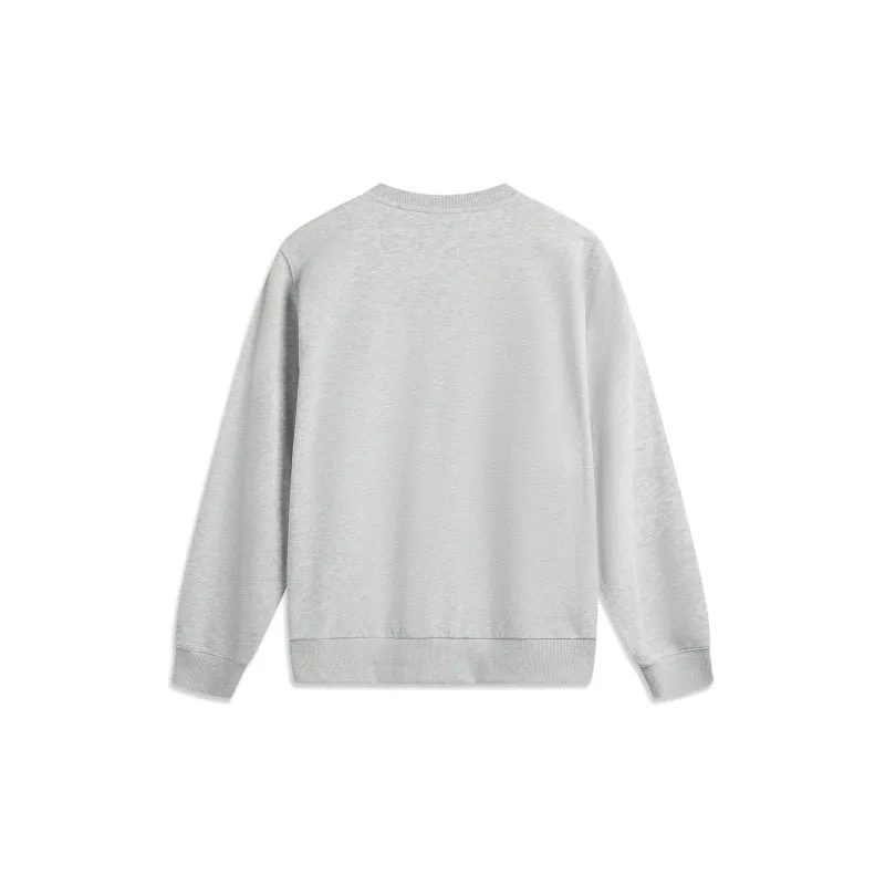 LiNing Sports Life Collection Sweatshirt Unisex Heather Gray Geologic Gray Mixed Color-1