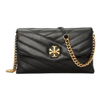 TORY BURCH Kira Lambskin Wallet, Shoulder Bag, Crossbody Bag Mini Women's Black/Black Gold