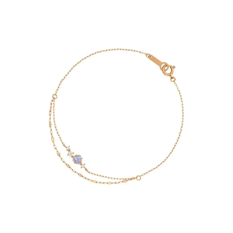 4℃ 10K Rose Gold Tanzanite Topaz Bracelets Women's Gold-0