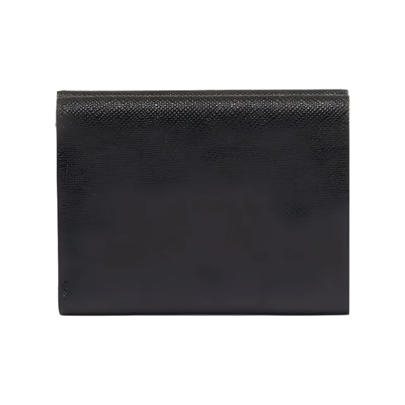 PRADA Saffiano Leather Wallet Trumpets Men's Black-4