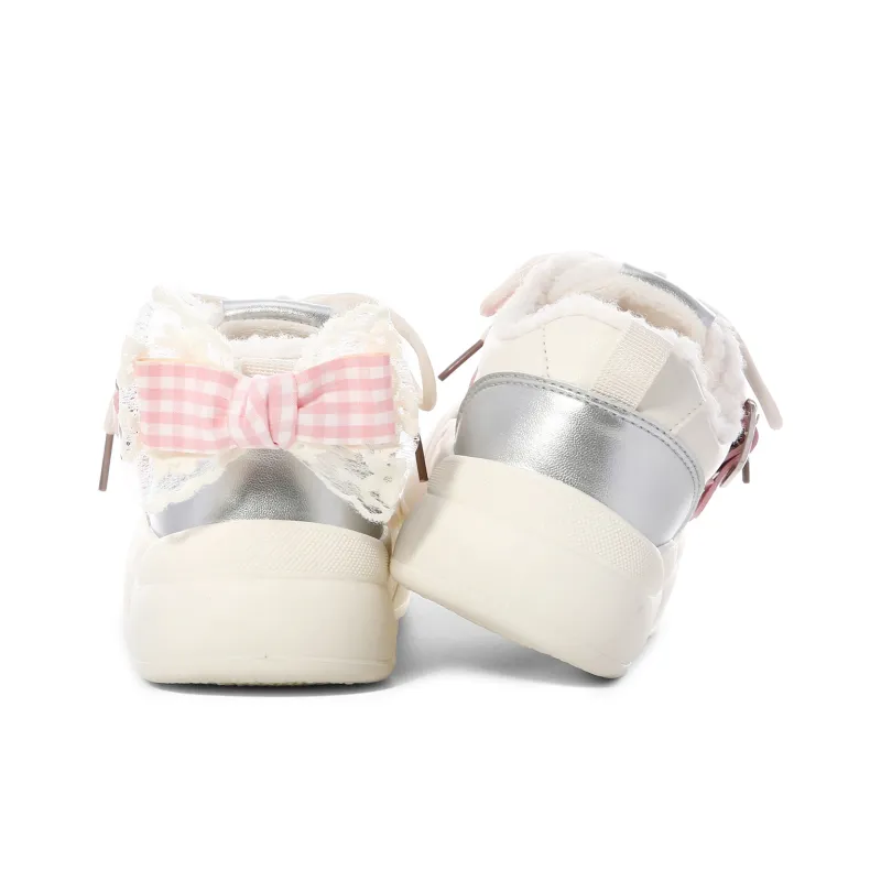 Lovely You Warm Lightweight And Wear Resistant Low Top Skateboard Shoes Women's Beige Silver Pink-10