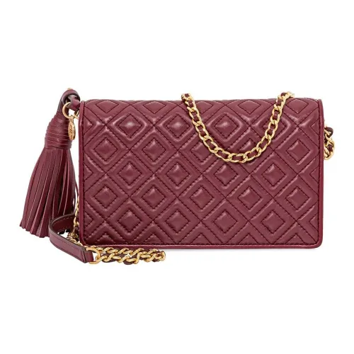 TORY BURCH Fleming Leather Wallets Shoulder Bag Crossbody Bag Women's Burgundy