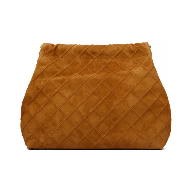 TORY BURCH Fleming Suede Tote Bag, Shopping Bag, Shoulder Bag, Handbag Tubas Women's Chicory Brown-2