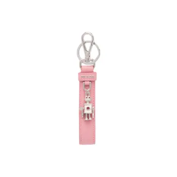 PRADA Leather Keychains Women's Pink