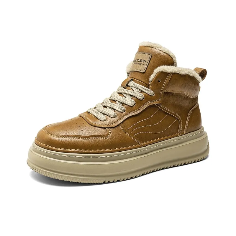 Mulinsen Anti Slip And Wear Resistant Height Increasing High Top Casual Shoes Men's-1