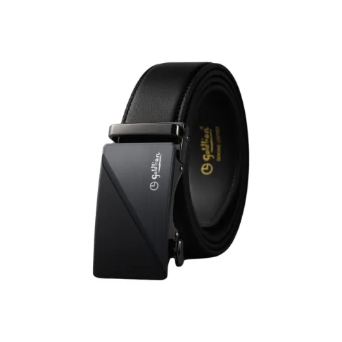GOLDLION Top Grain Cow Leather Belt Men's Black 3.5cm