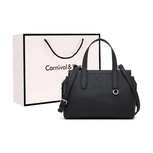 Carnival Keep Top Grain Cow Leather Handbag Regular Women's Black/Brown/Gray