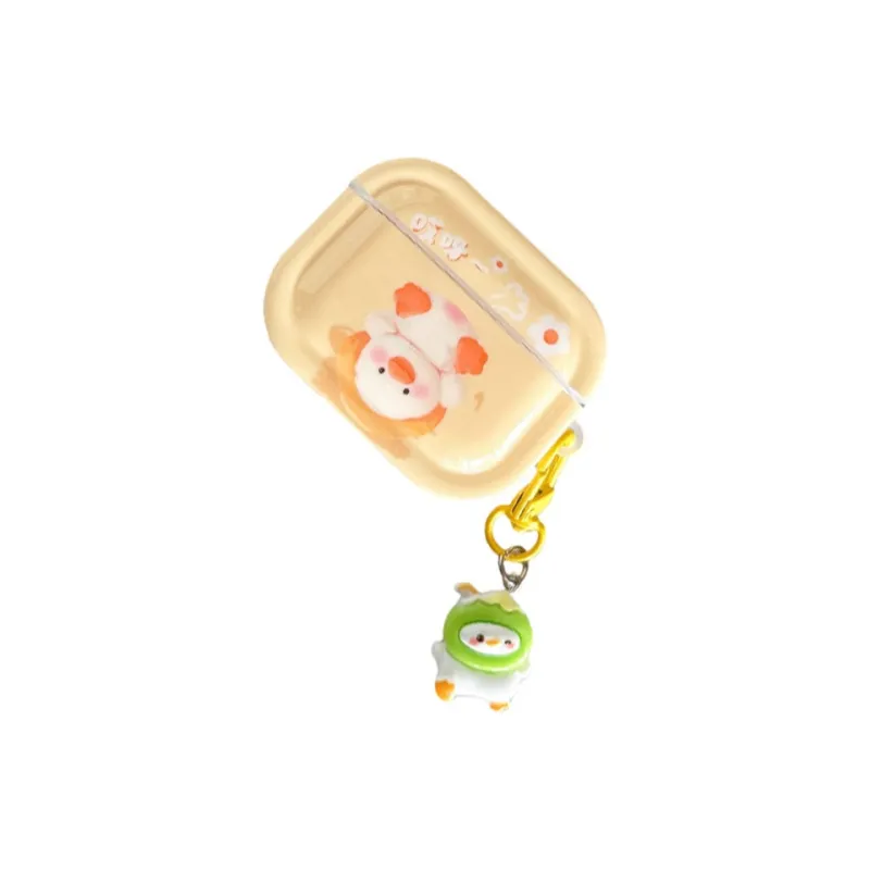 Baohuguang Compatible With AirPods 2/pro/1 TPU Ins Cute Milk Milk Duck Fully Enclosed Headphone Cases-2