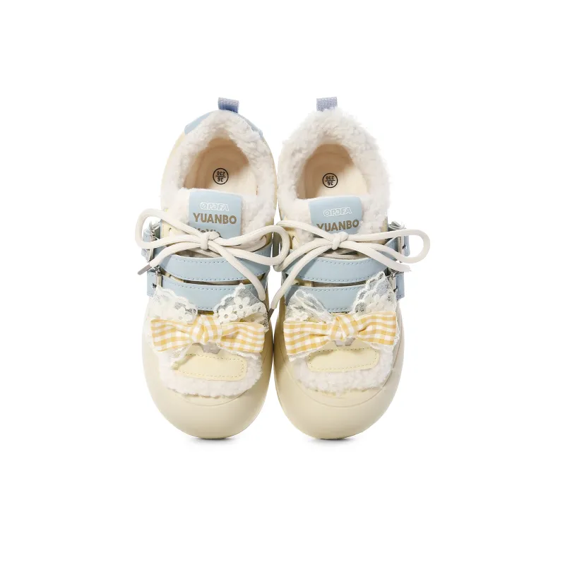 Lovely You Thermal Lightweight Slip Resistant Low Top Skateboard Shoes Women's Yellow Blue-9