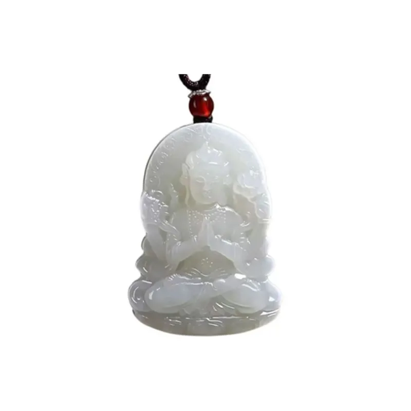 Run Ding Hetian Jade Necklaces Green Jade Unisex-7