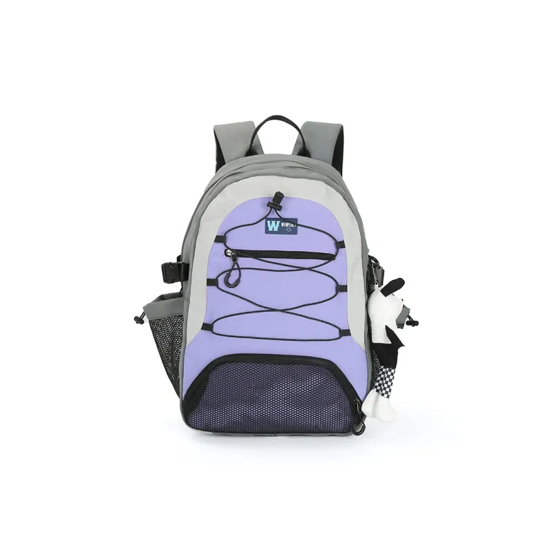 Wenpercy Nylon Backpack Travel Bag Students Backpack Regular Unisex Purple/Black/White-0