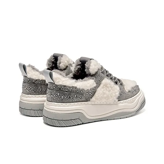 SHOESZOOO Low Top Skateboard Shoes Women's Moon Shadow Gray-2