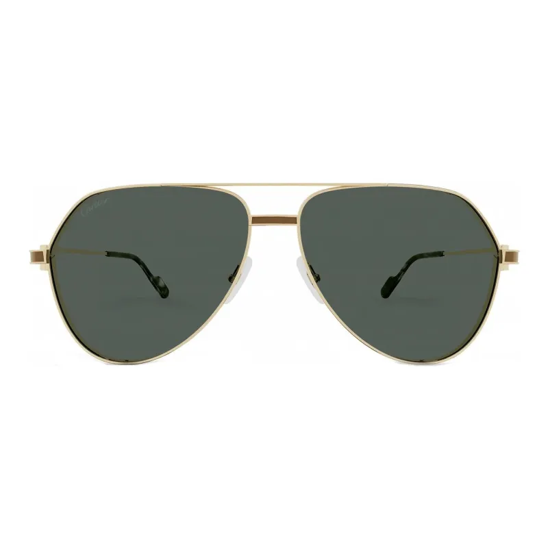 CARTIER Metal Aviator Sunglasses Men's Gold-1