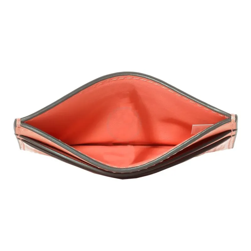 TORY BURCH Robinson Embossed Leather Card Holder Women's Coral Pink-2