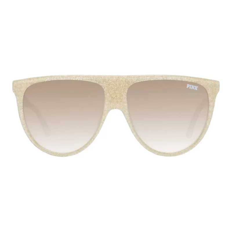 Victoria's Secret Plastic Oval Sunglasses Women's Gold-2