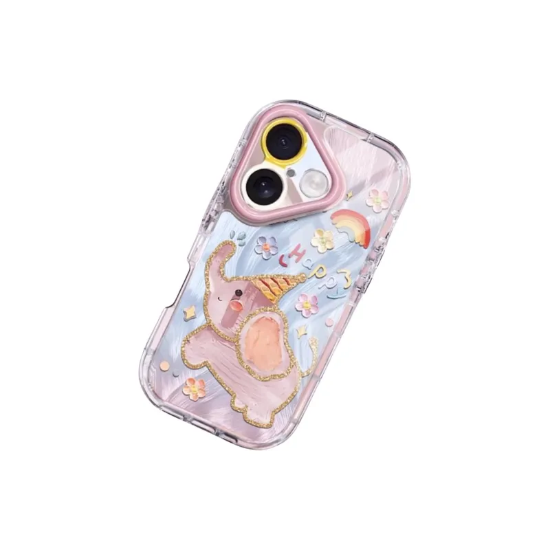 BYZ Silicone Material Creamy Elephant Phone Case Compatible With Apple IPhone 16/15/14/13/12 Phone Cases-1