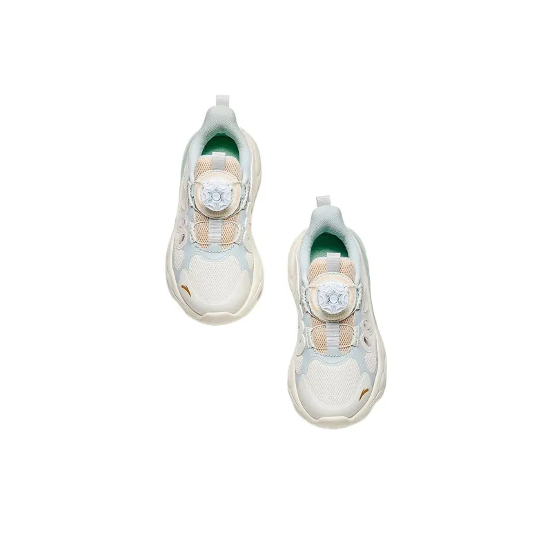 Antakids Wing Flash Slip Resistant Breathable Low Top Kids Lifestyle Shoes Ivory White/Macio Grey/Smoky Brown Kids'-2