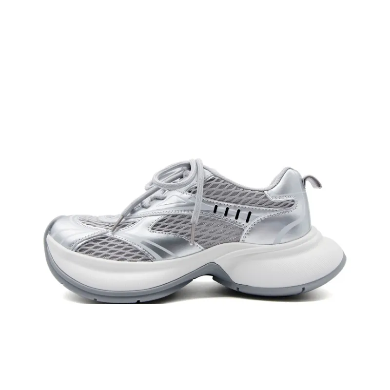 Joy&Mario Cushioning Anti Slip And Wear Resistant Low Top Chunky Sneakers Women's-4
