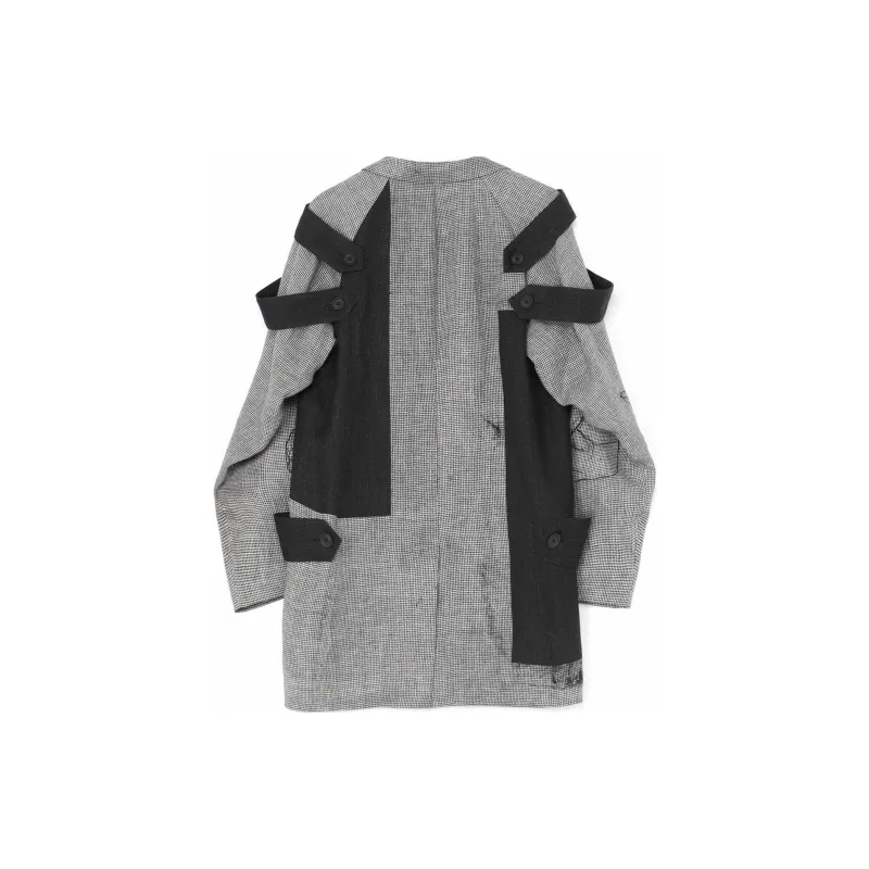 Yohji Yamamoto Layered design Linen Blazer-1
