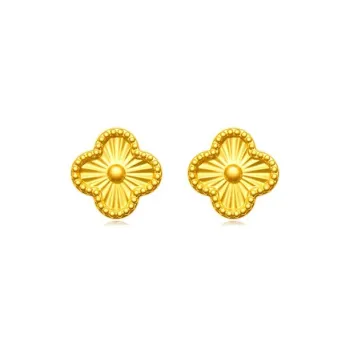KING TAI SANG 18K Gold Stud Earrings Women's