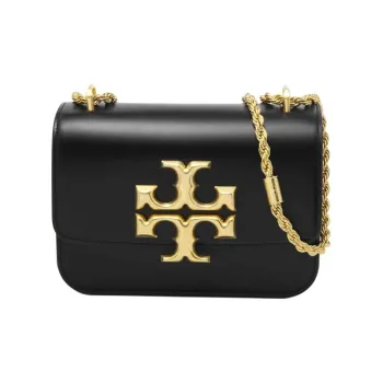 TORY BURCH Eleanor Cow Leather Small Square Bag, Crossbody Bag, Shoulder Bag Small Size Women's Black