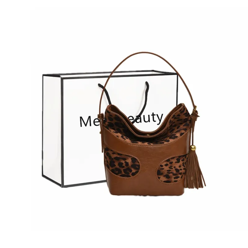 Fitchell PU Commute Bucket Bag Crossbody Bag Women's Brown/Coffee/Black-0