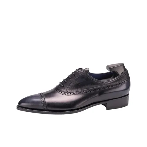 GAZIANO GIRLING Warwick Dress Shoes Men's Black Gray Matte