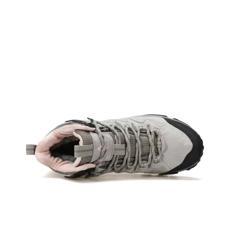 HUMTTO Abrasion Resistant Coverage Rebound High Top Hiking Shoes Women's Beige Gray-2
