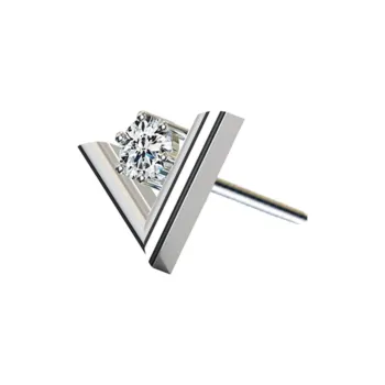 ICEWALD 925 Sterling Silver, Gold Plated, Diamond Stud Earrings Unisex White