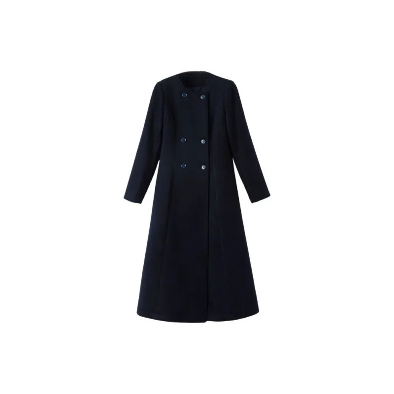 Late White Coat Women's Dark Blue-0