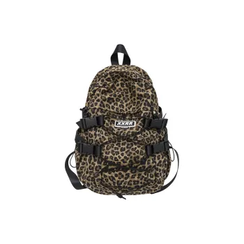 DCLOUD Canvas Backpack Women's Brown Leopard Print/Beige Leopard Print